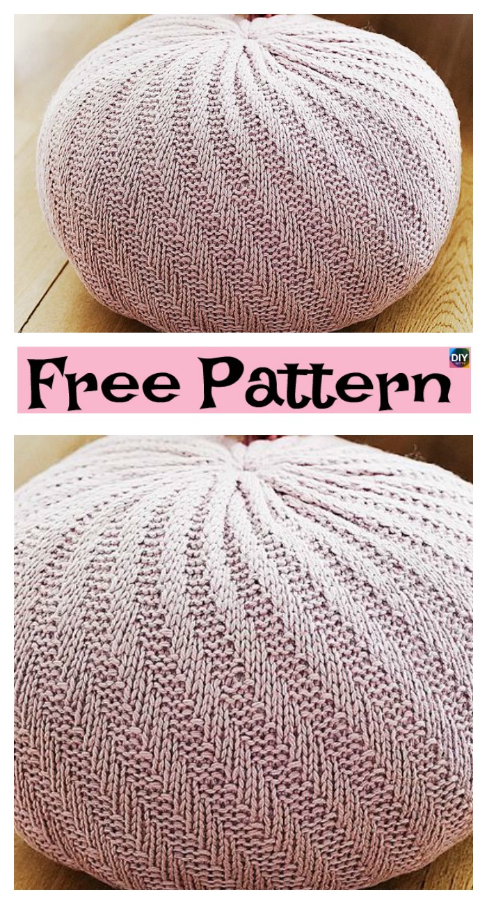 diy4ever- 6 Beautiful Knitting Pouf Free Patterns 