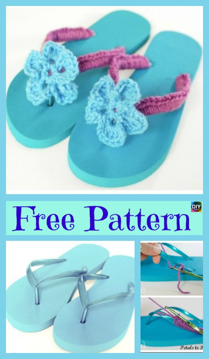 diy4ever- 8 Awesome Flip Flop Crochet Slippers - Free Patterns 