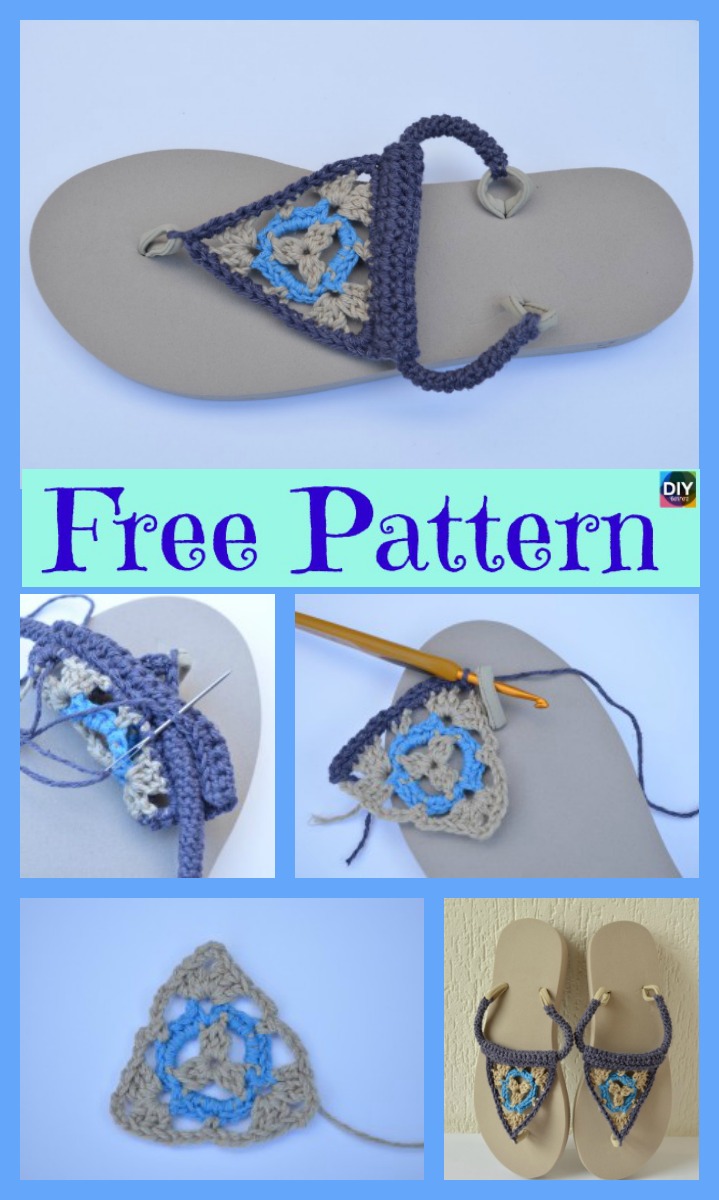 diy4ever- 8 Awesome Flip Flop Crochet Slippers - Free Patterns 