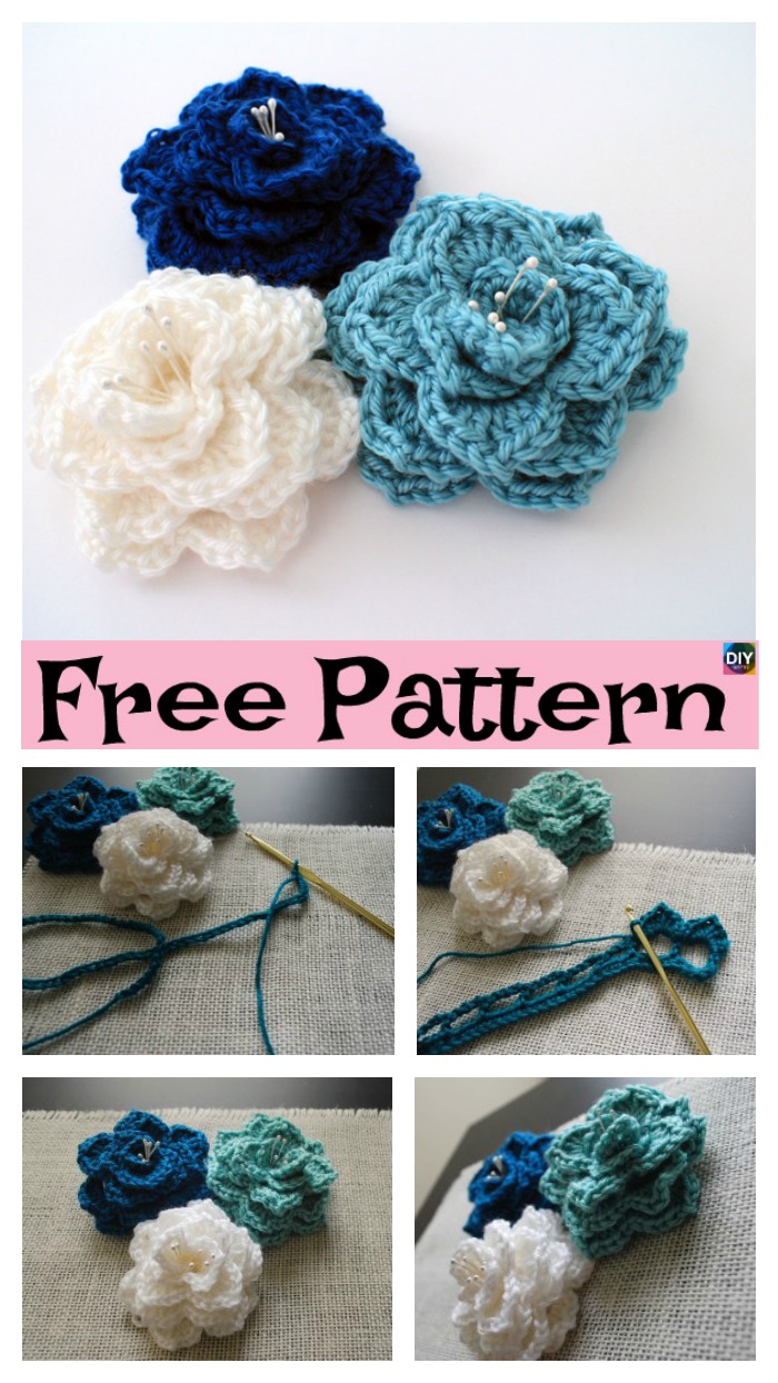 diy4ever-Crochet Crocodile Stitch Flower - Free Pattern 