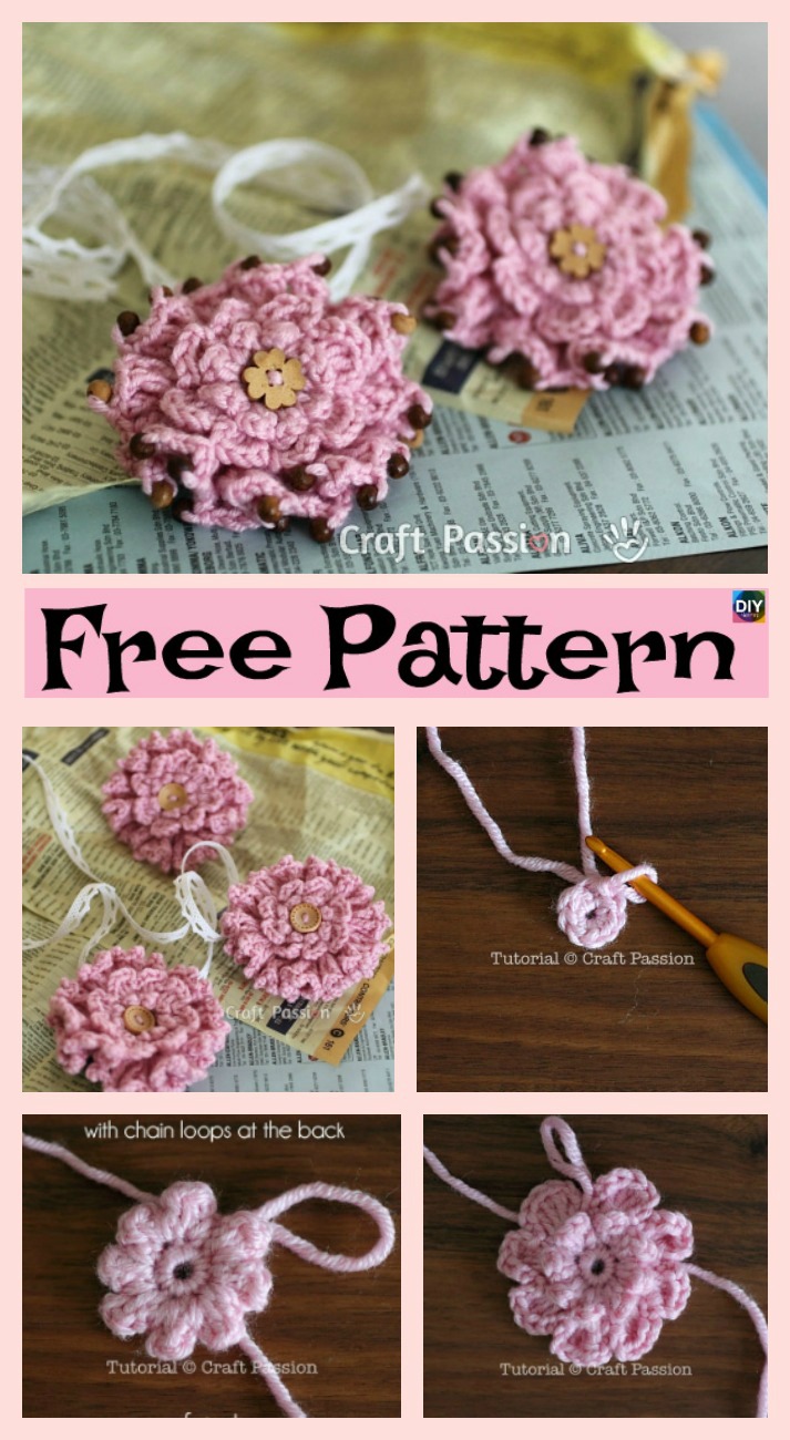 diy4ever- Crochet Mini Flower Decoration - Free Patten