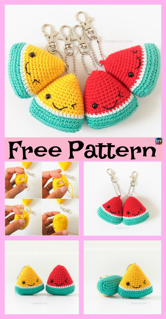 diy4ever- Crochet Watermelon Amigurumi - Free Patterns 