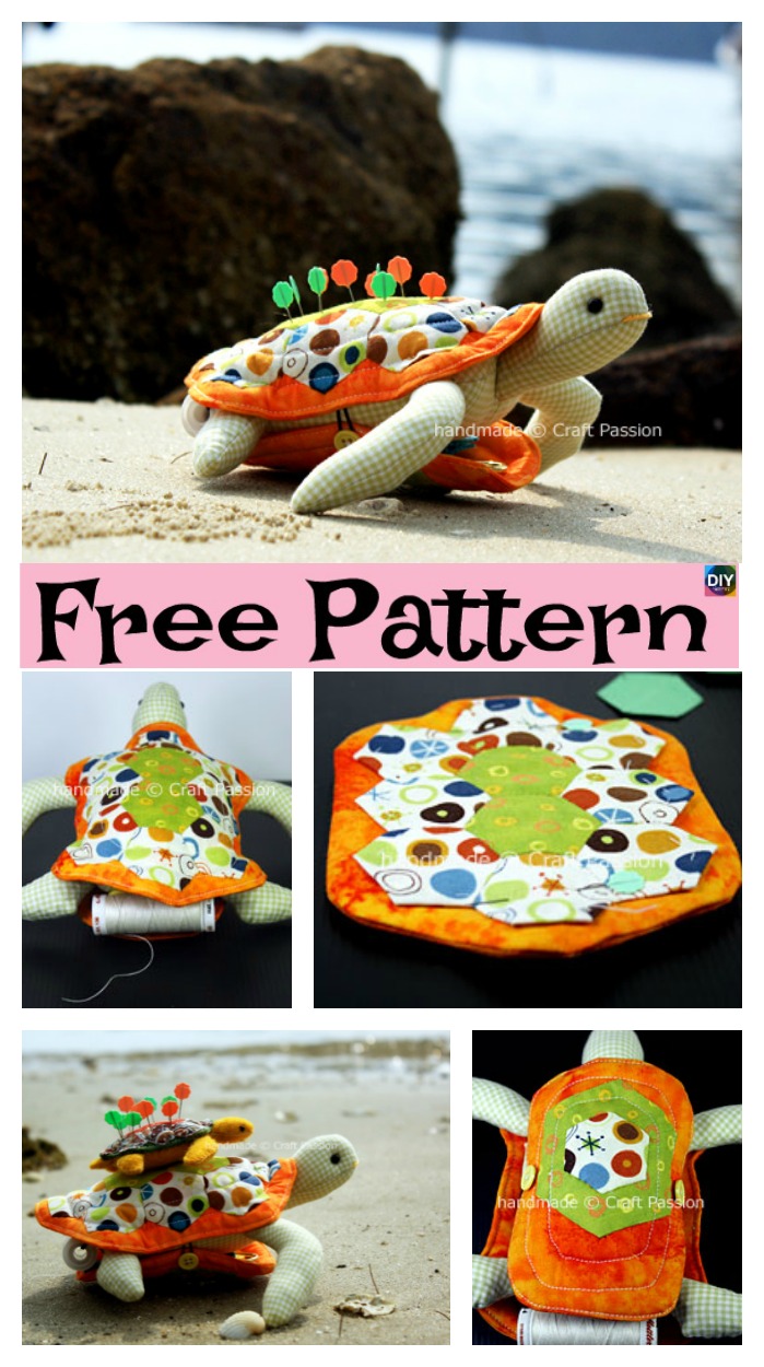 diy4ever- Cute DIY Turtle Pincushion - Free Sewing Pattern