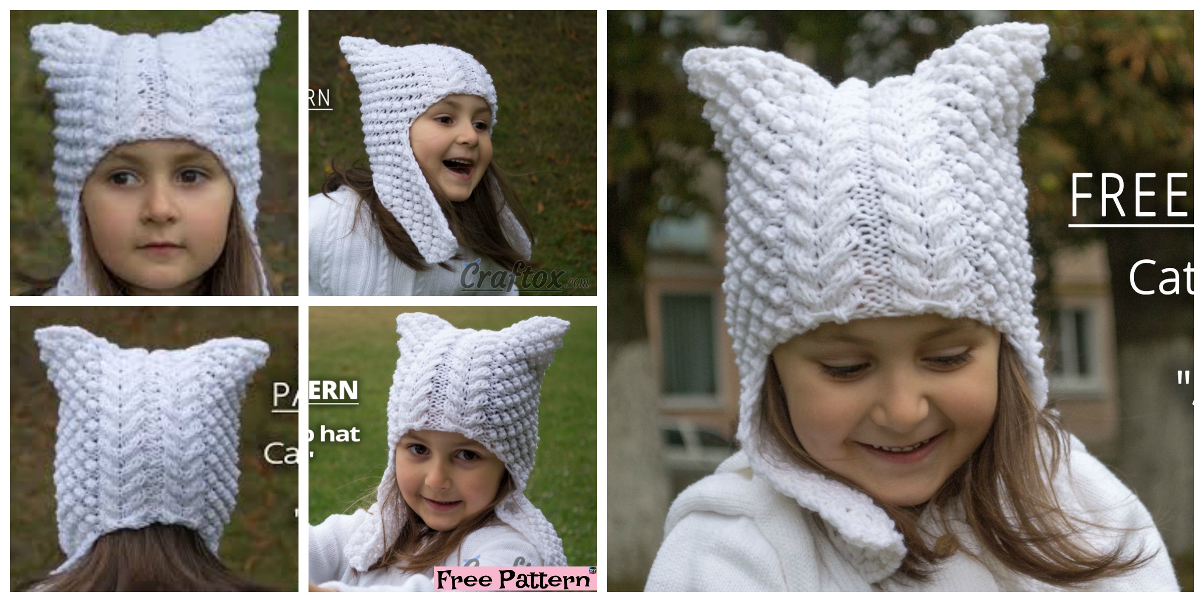 diy4ever-Cute Knitted Cat Ear Flap Hat