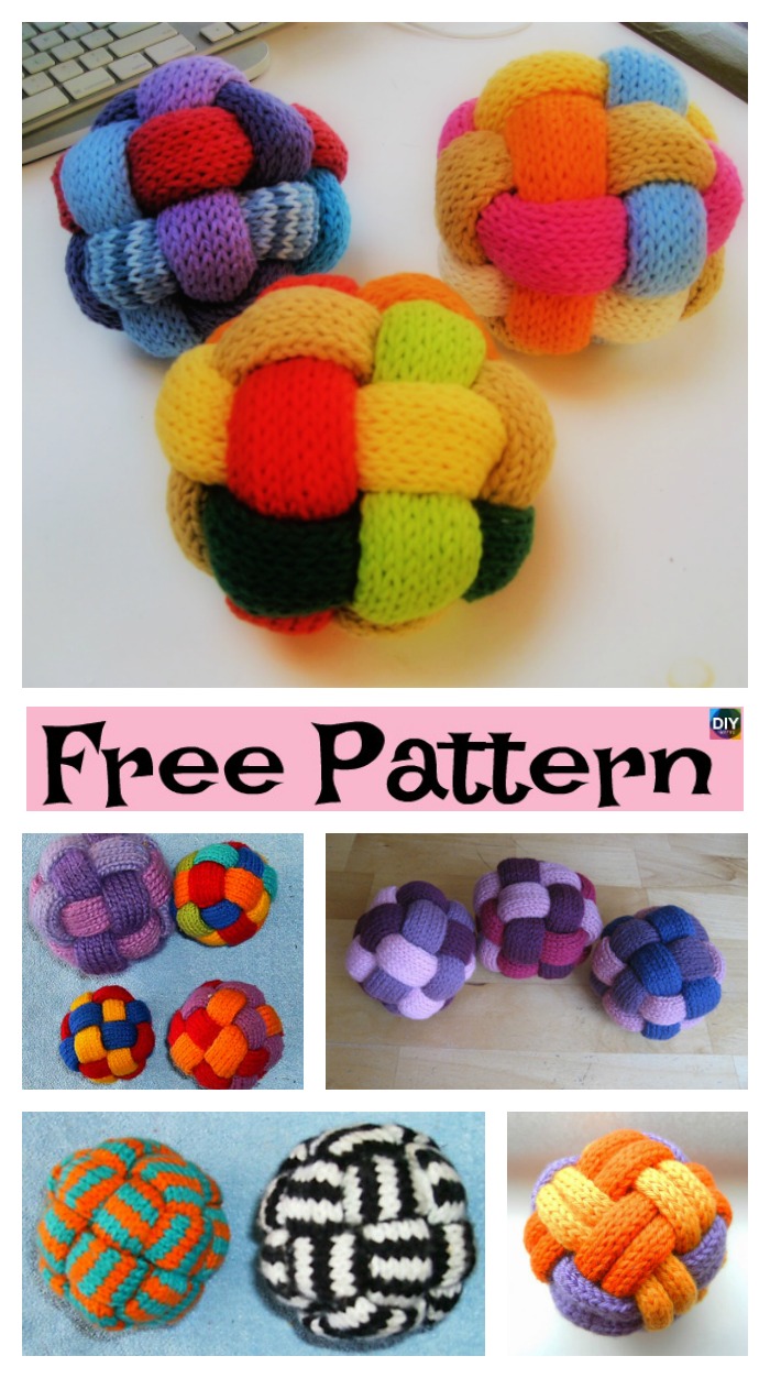 diy4ever- Decorative Knitted Braided Ball - Free Pattern