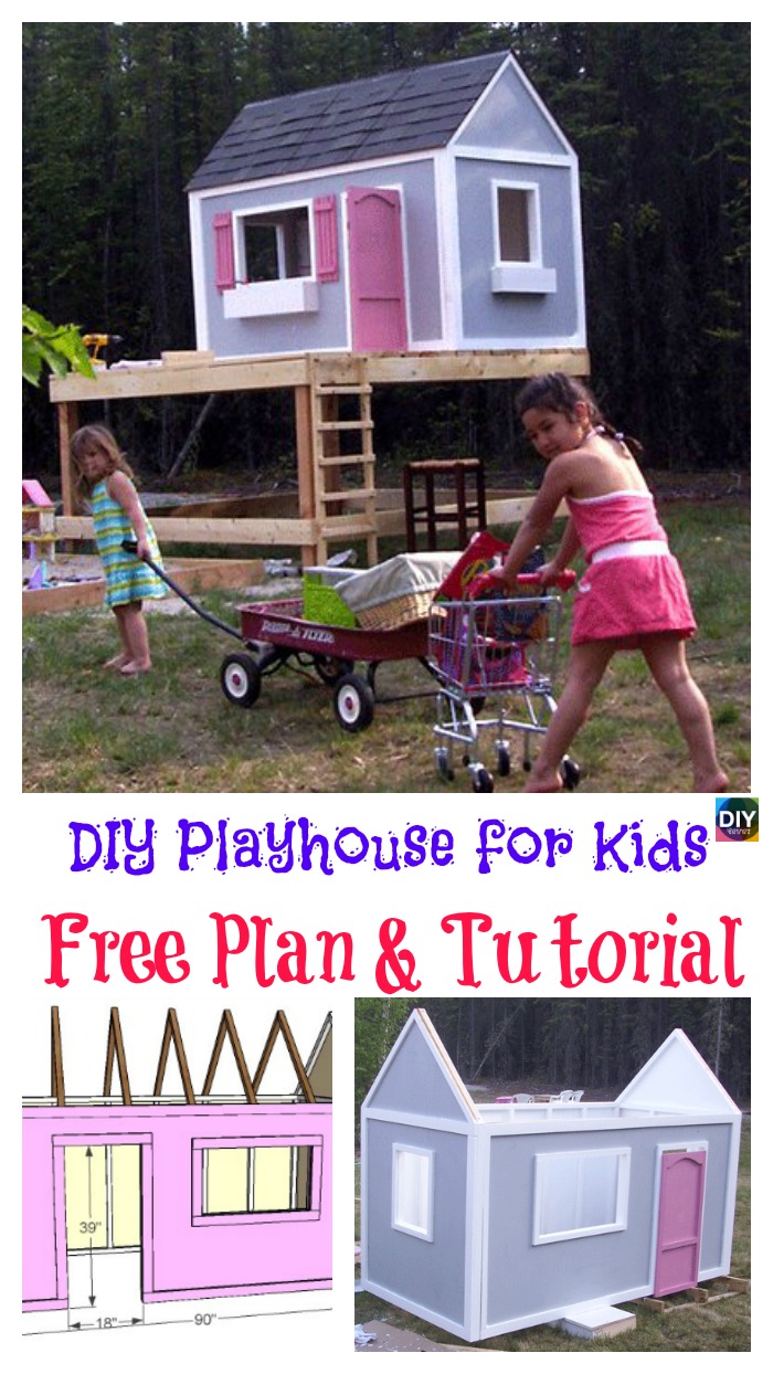 diy4ever- How to DIY Playhouse for Kids - Free Plan 