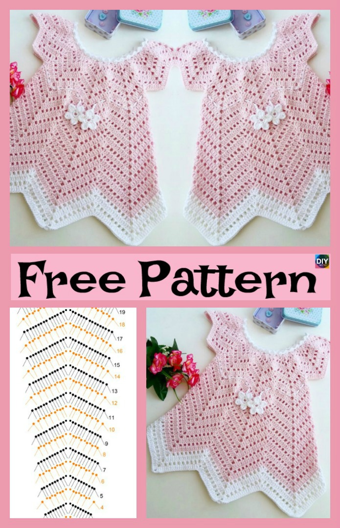 diy4ever-Pretty Crochet Baby Blossom Dress - Free Pattern