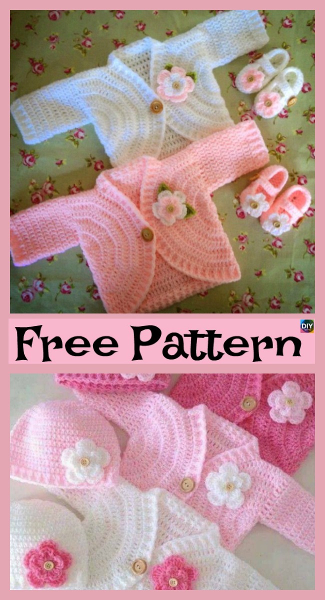 diy4ever-Pretty Crochet Kids Coat - Free Patterns 