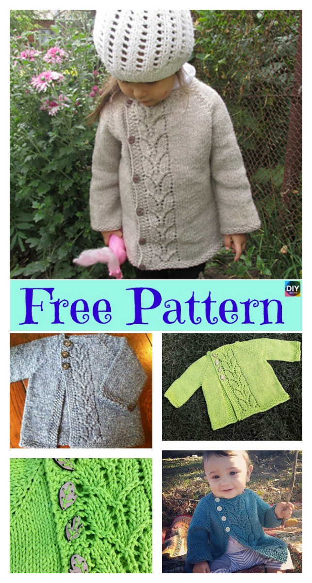 diy4ever- Pretty Knit Baby Cardigan - Free Pattern 