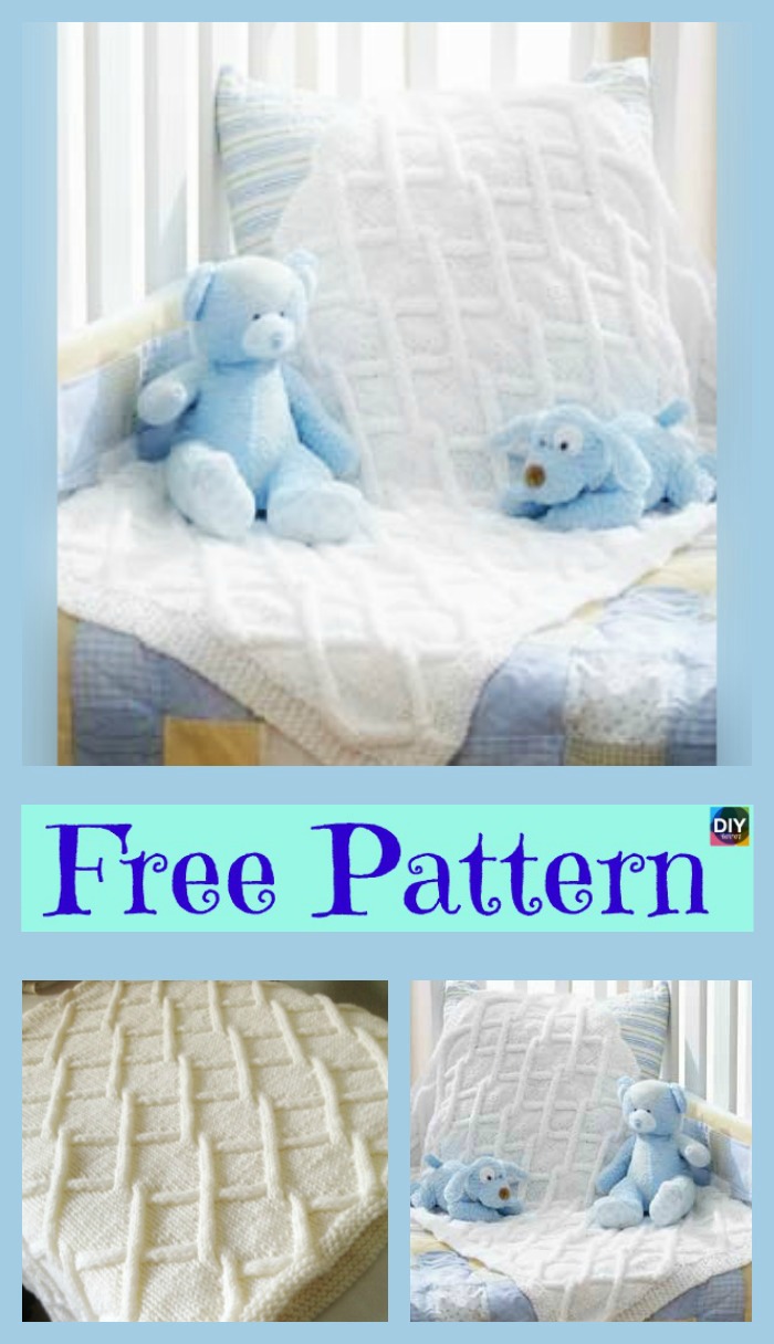 diy4ever- Pretty Knit Fence Baby Blanket - Free Pattern 