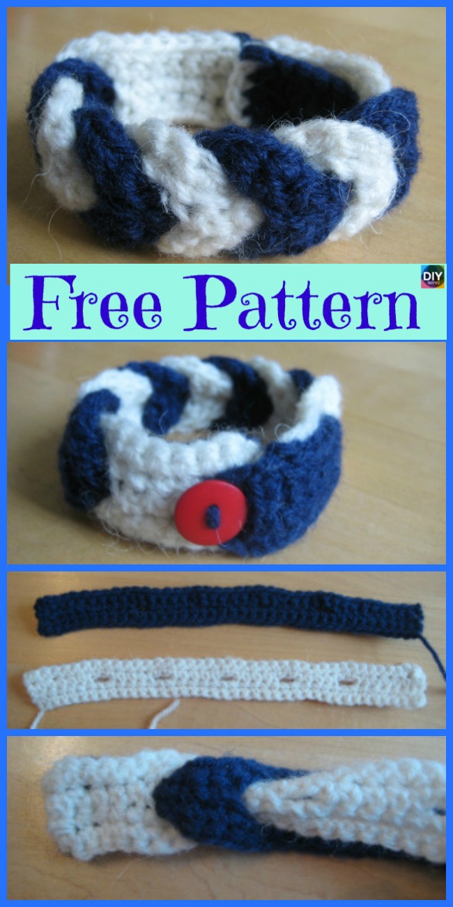 Crochet Chevron Stripe Bracelet - Free Pattern