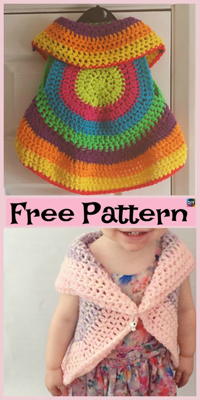 diy4ever- 10 Cutest Crochet Circular Vest Free Patterns
