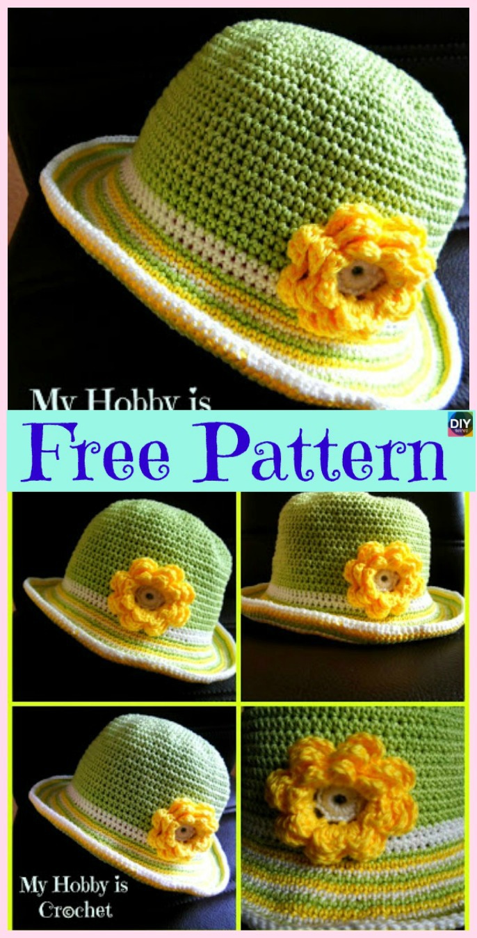 diy4ever-15 Amazing Crocheted Sun Hat Free Patterns