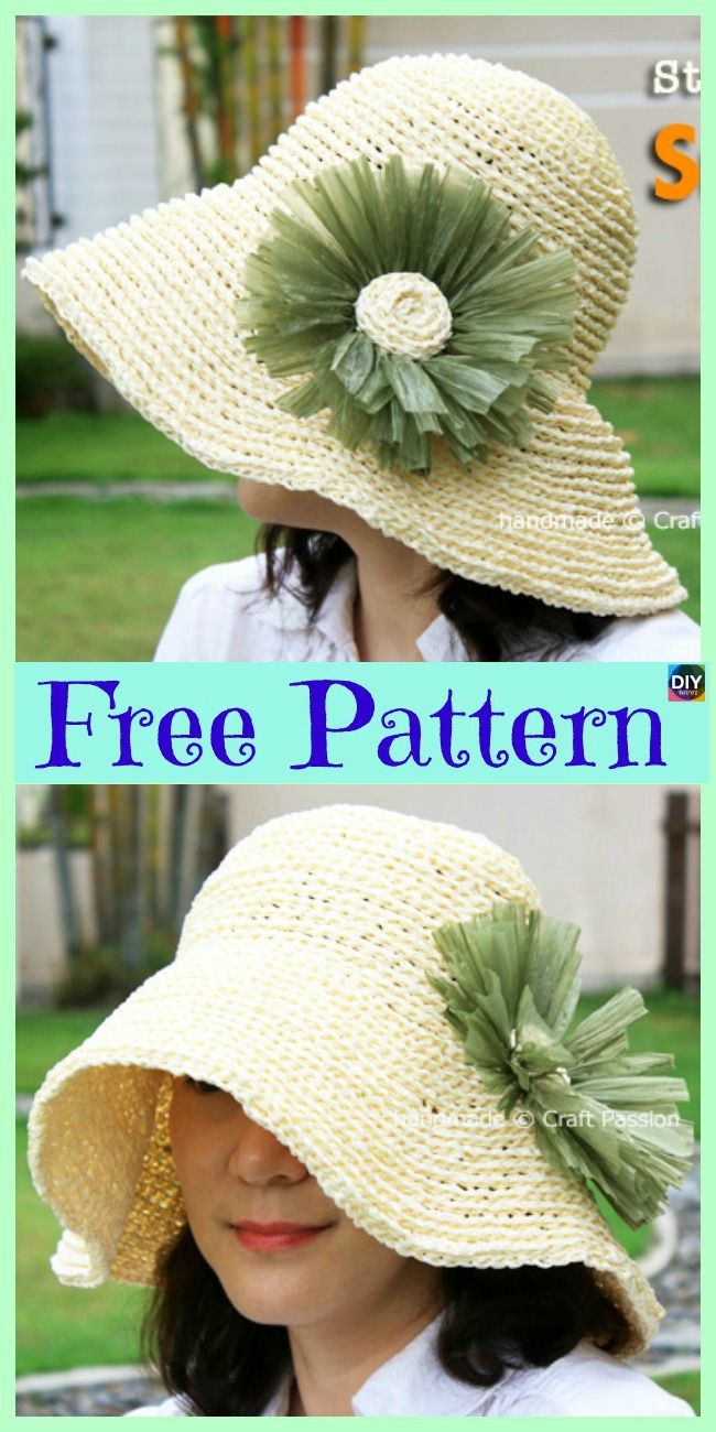 diy4ever-15 Amazing Crocheted Sun Hat Free Patterns