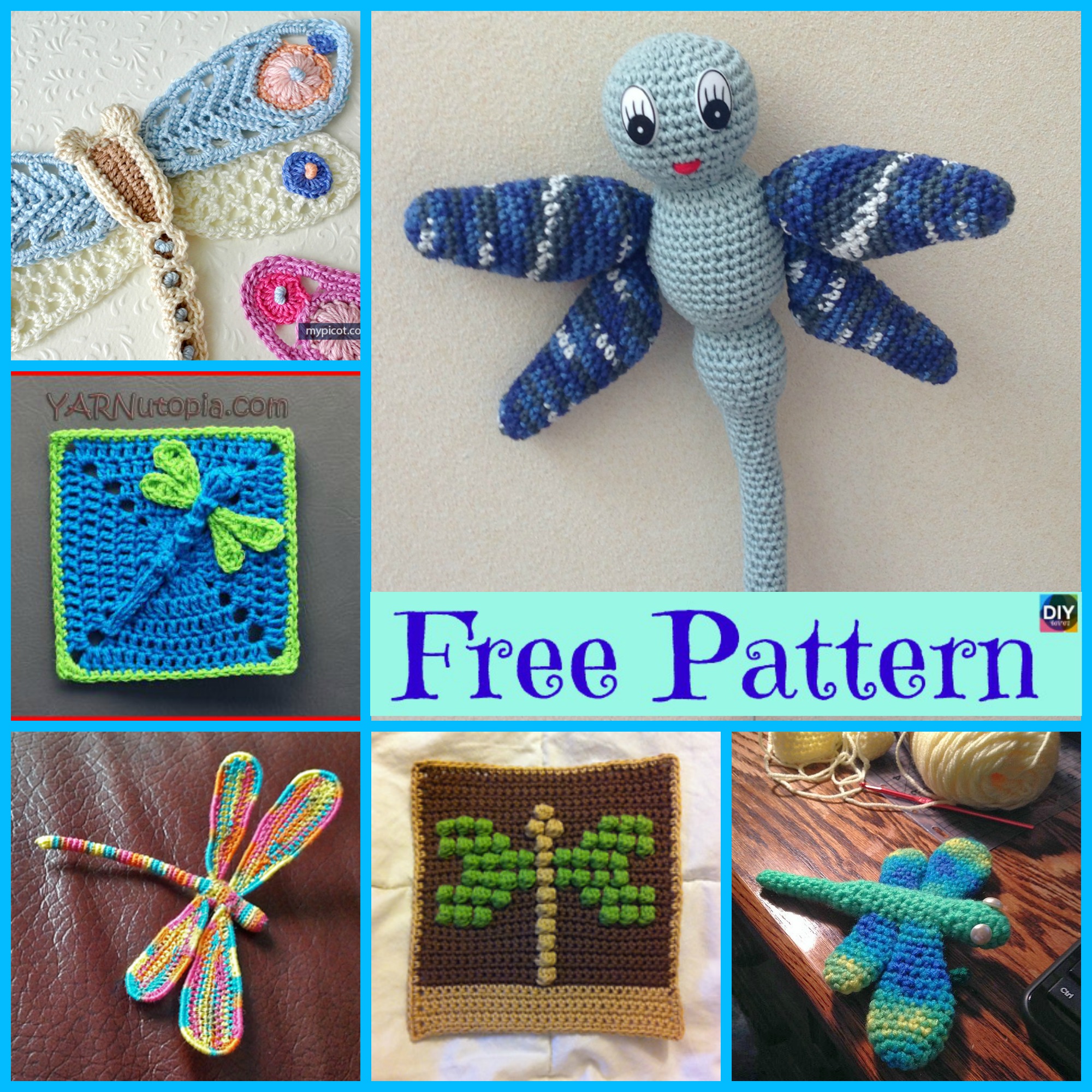 diy4ever- 6 Beautiful Crochet Dragonfly Free Patterns  