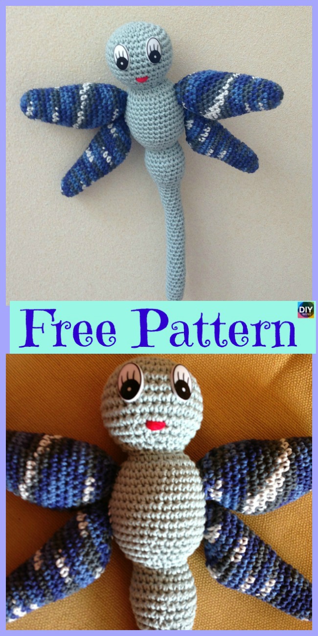 diy4ever- 6 Beautiful Crochet Dragonfly Free Patterns 