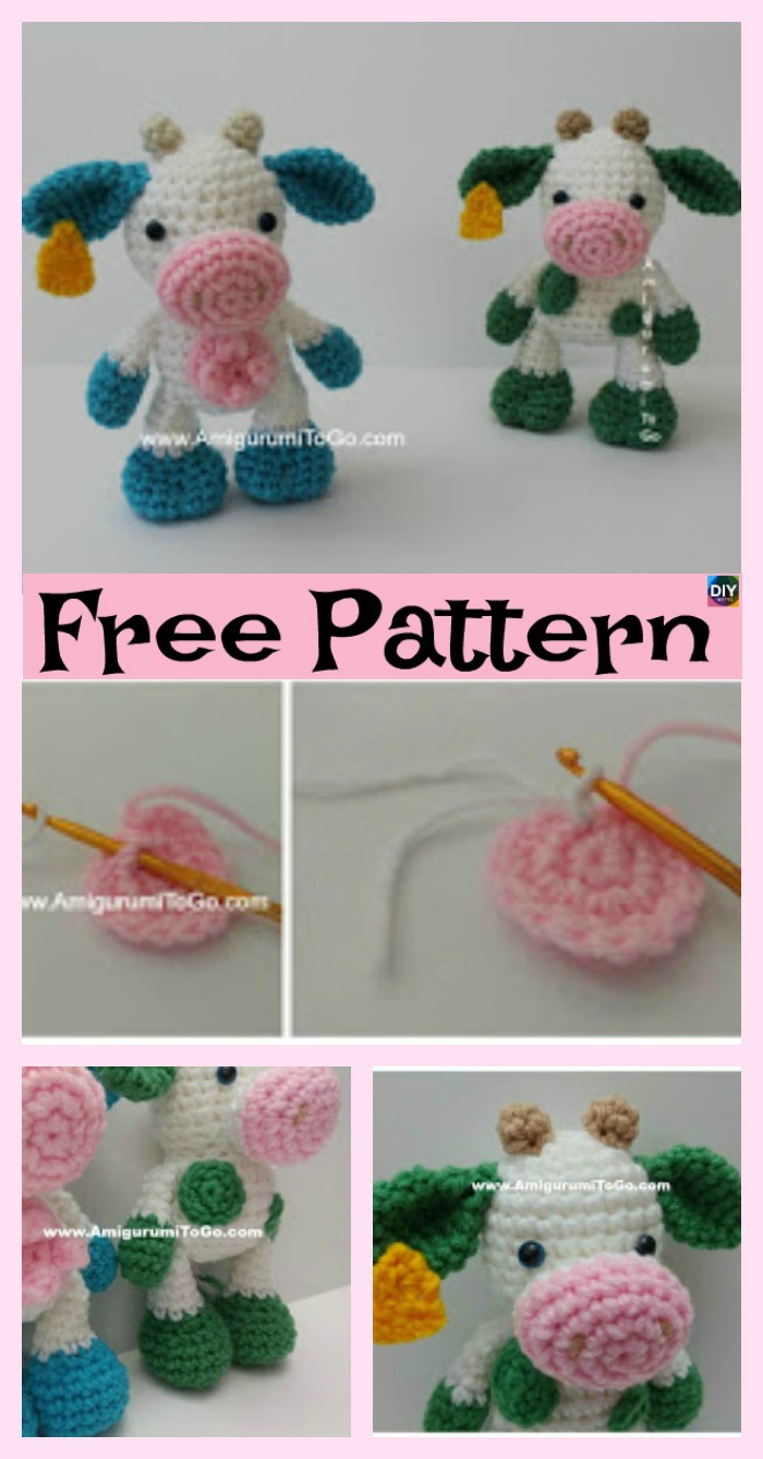 diy4ever-6 Super Cute Crocheted Amigurumi Cow Free Patterns