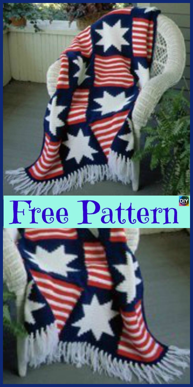 diy4ever-6 Unique Crochet American Afghan Free Patterns 