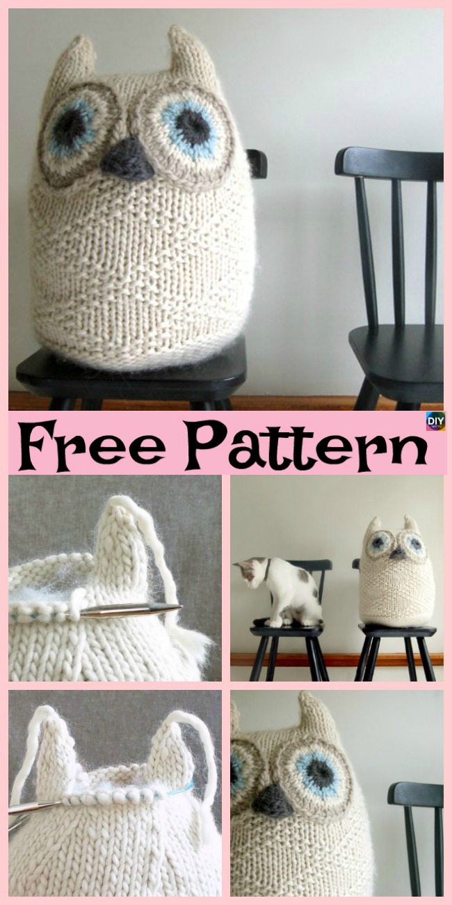 diy4ever-Adorable Knit Big Snowy Owl - Free Pattern