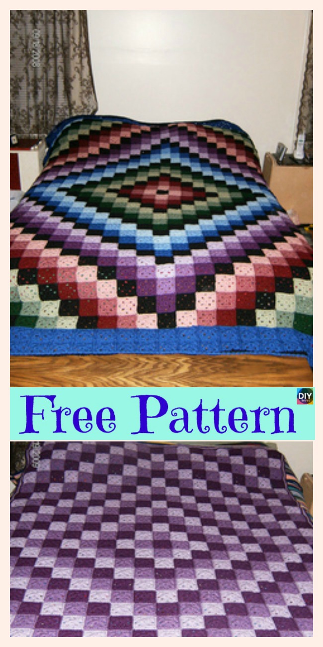 diy4ever-Beautiful Crochet Around World Quilt - Free Pattern