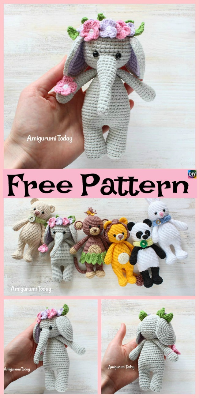 diy4ever-Crochet Baby Elephant Amigurumi - Free Patterns