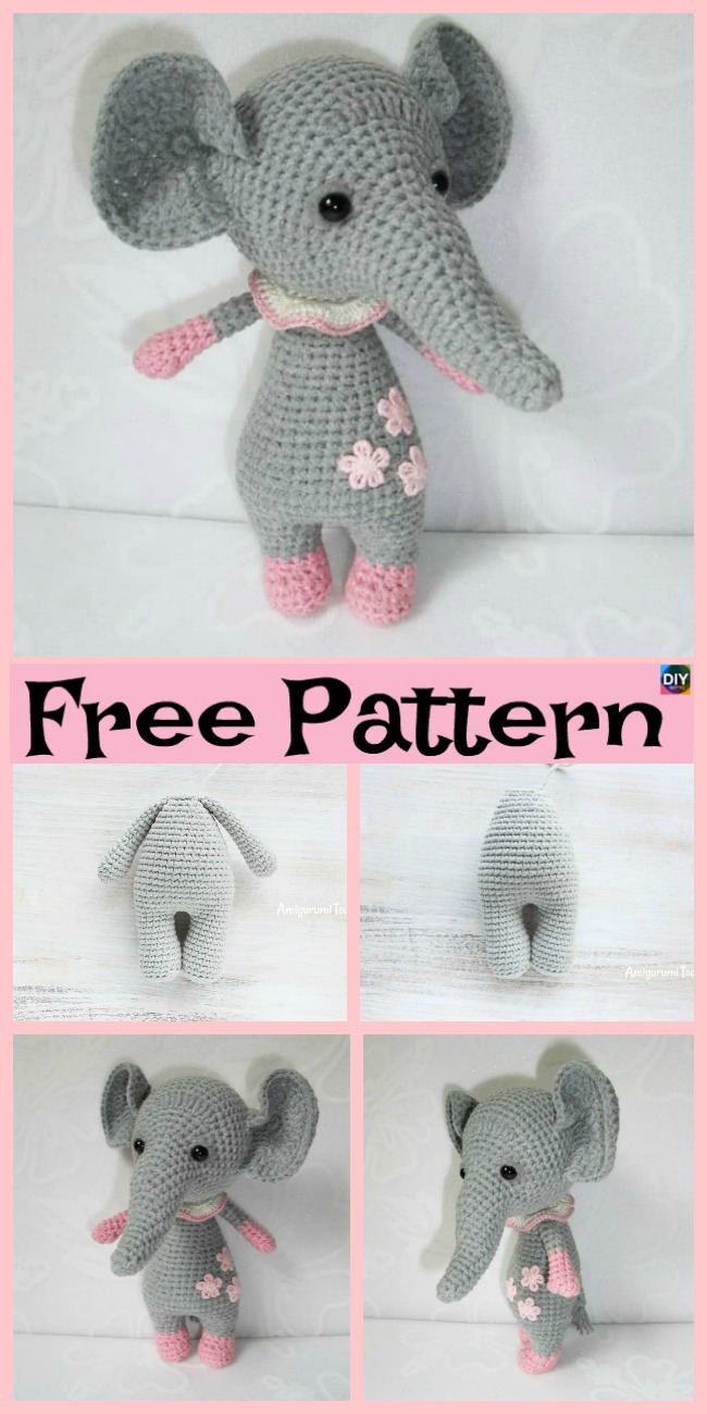 diy4ever-Crochet Baby Elephant Amigurumi - Free Patterns