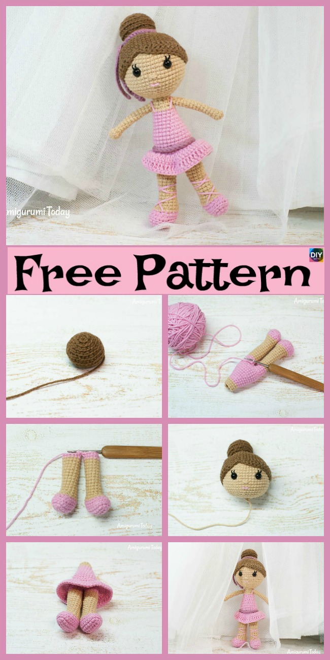 diy4ever-Crochet Ballerina Doll Amigurumi - Free Pattern 