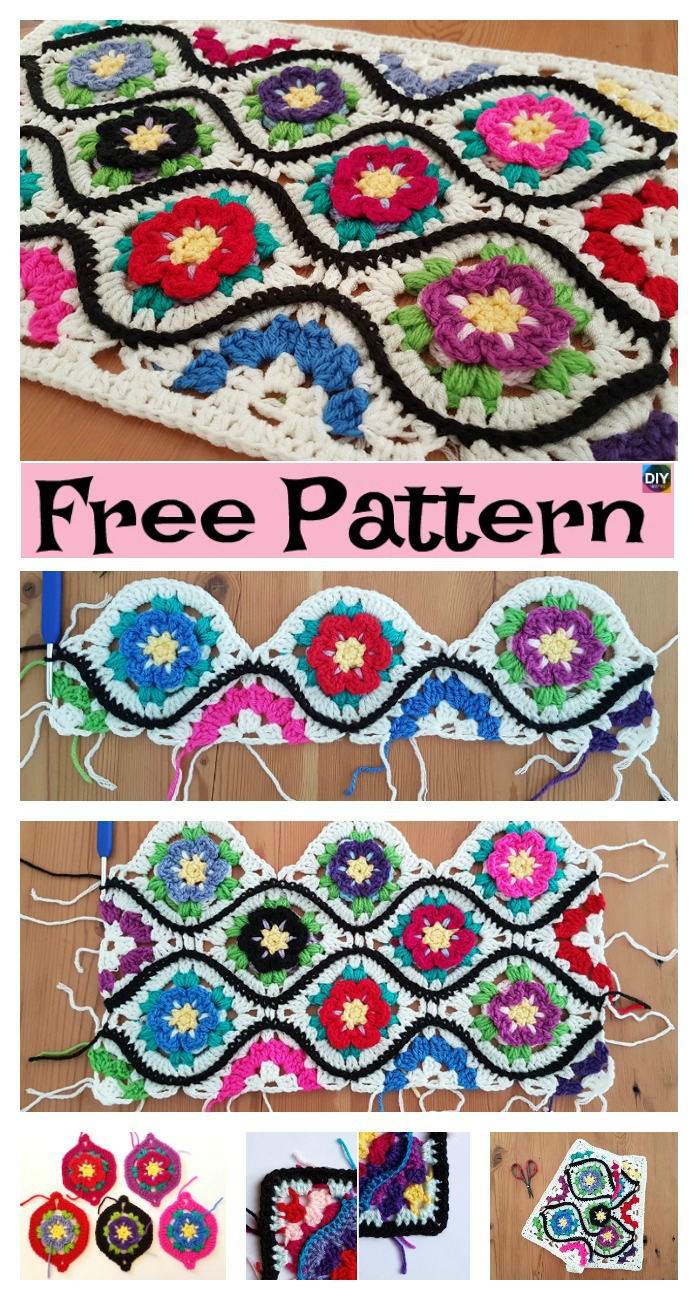 diy4ever-Crochet Moroccan Garden Afghan - Free Pattern