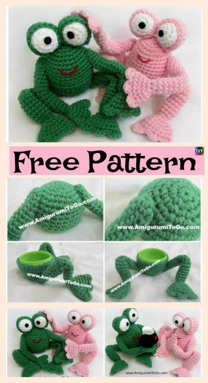 diy4ever-Cute Crochet Amigurumi Frog - Free Patterns