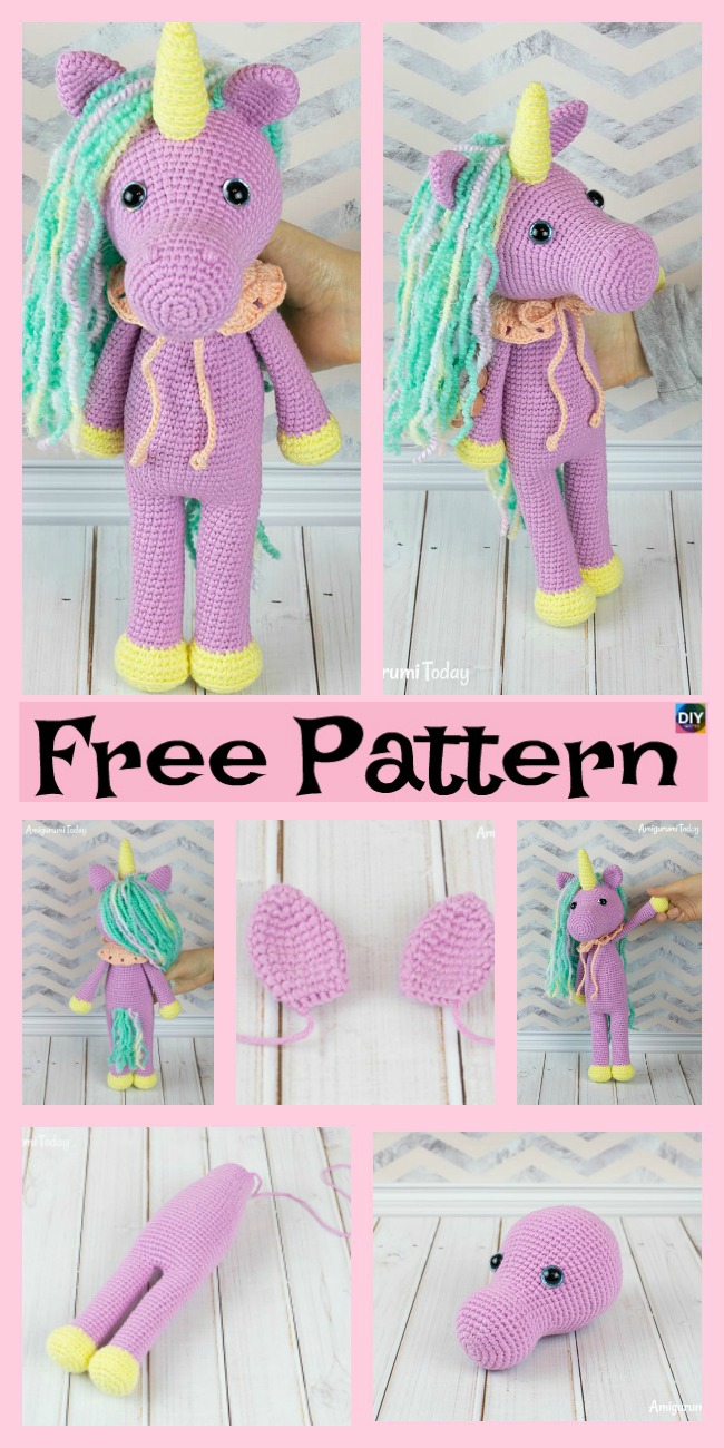diy4ever-Cute Crochet Unicorn Amigurumi - Free Patterns 