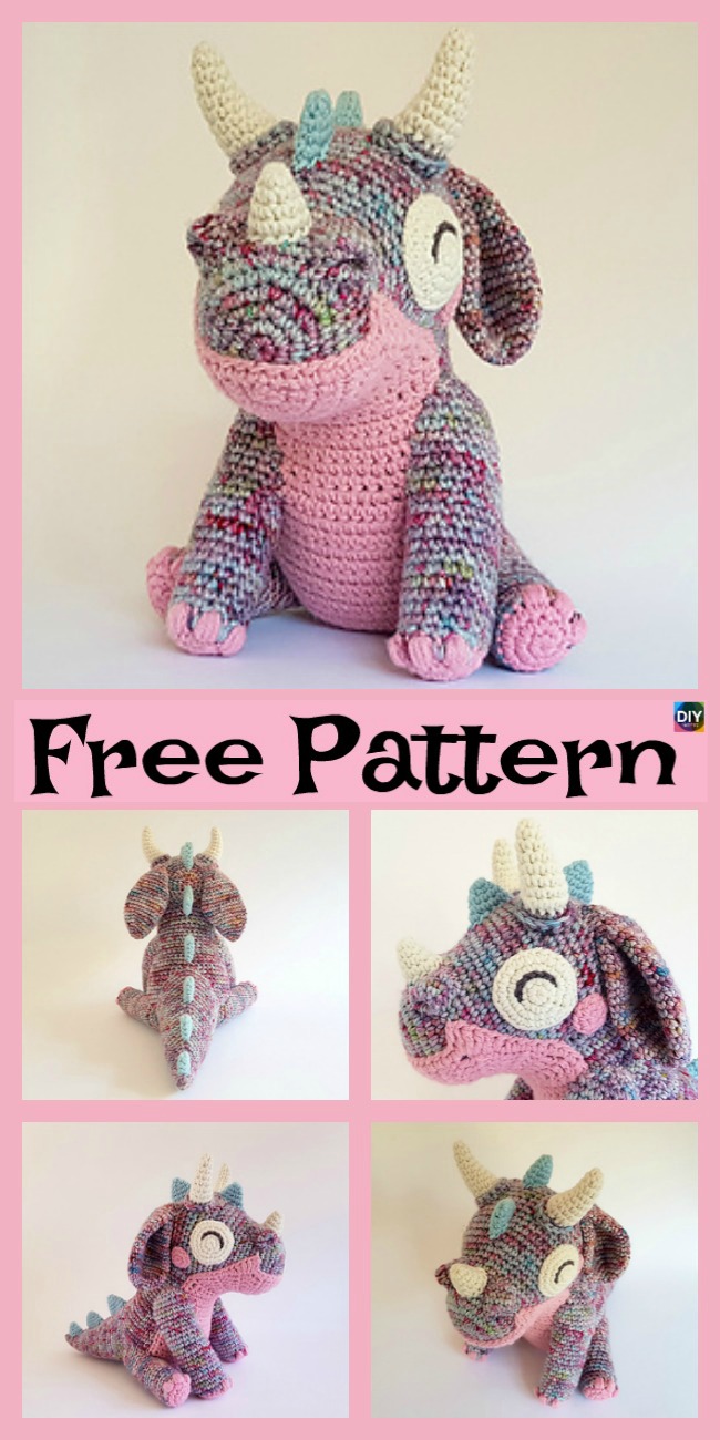 diy4ever-Cute Little Crochet Orbit Dragon - Free Pattern 