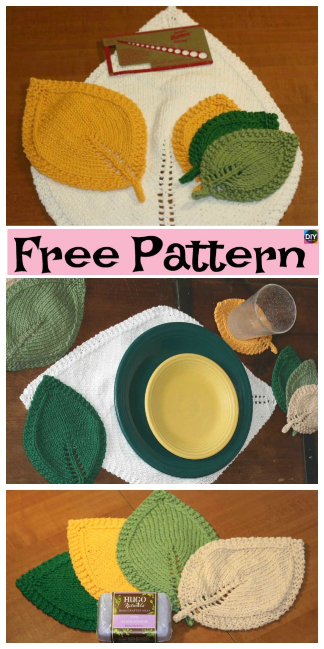 diy4ever-Pretty Knitted Leaf In Three Sizes - Free Pattern