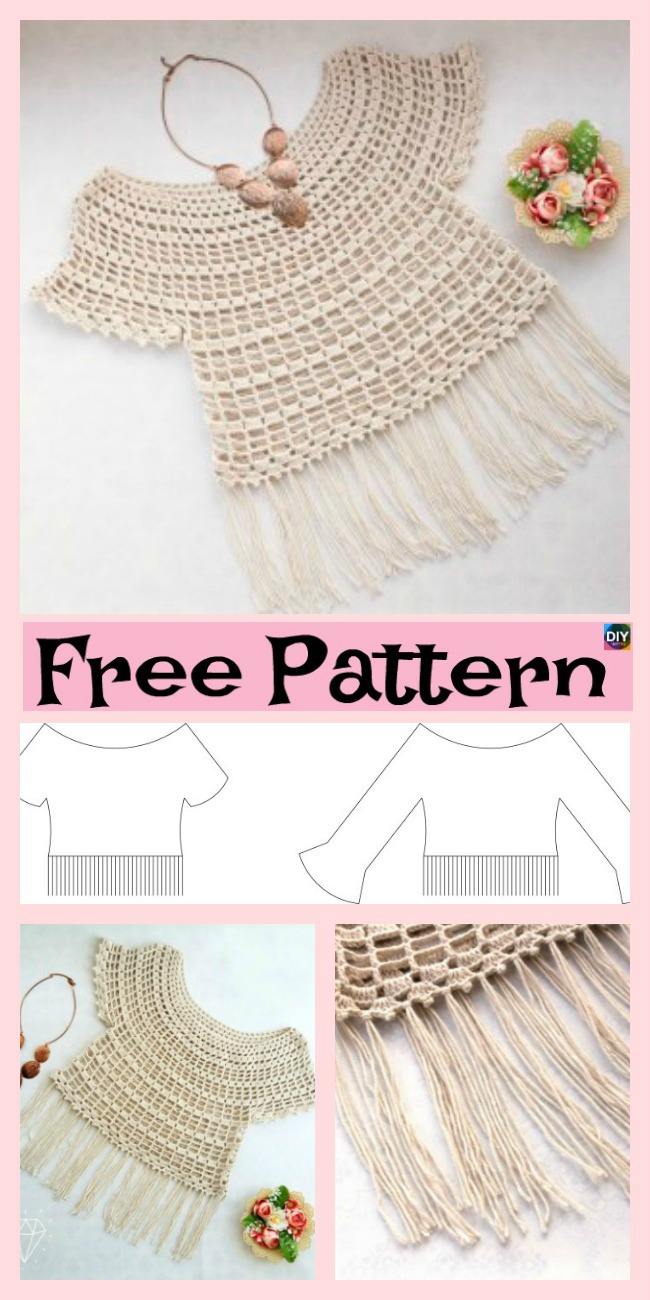 diy4ever-Stylish Crochet Summer Top - Free Patterns