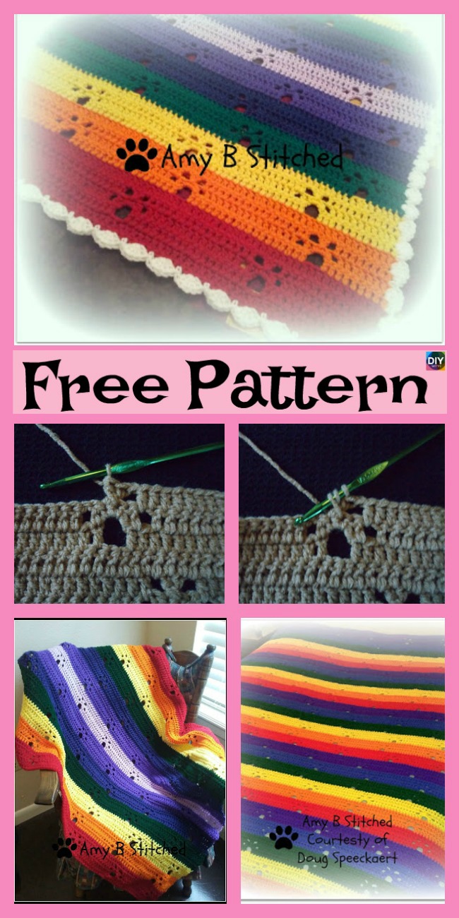 diy4ever- Super Cute Crochet Paw Print - Free Patterns 