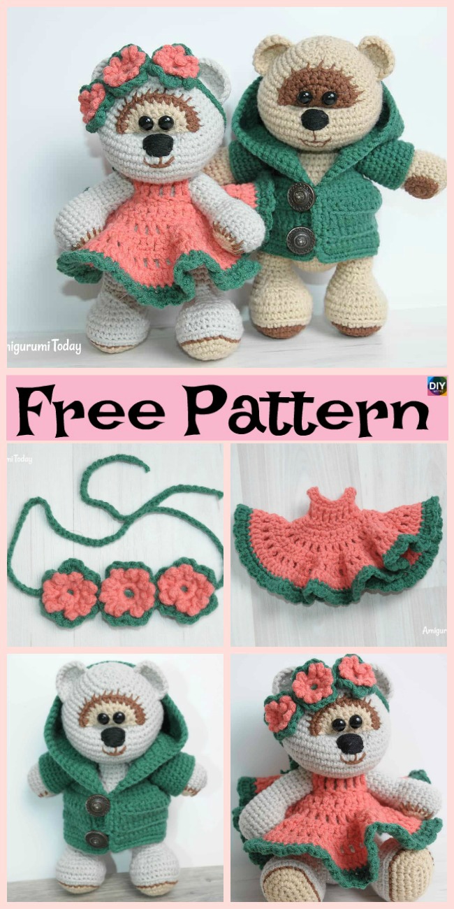diy4ever- Sweet Crochet Teddy Bear - Free Patterns