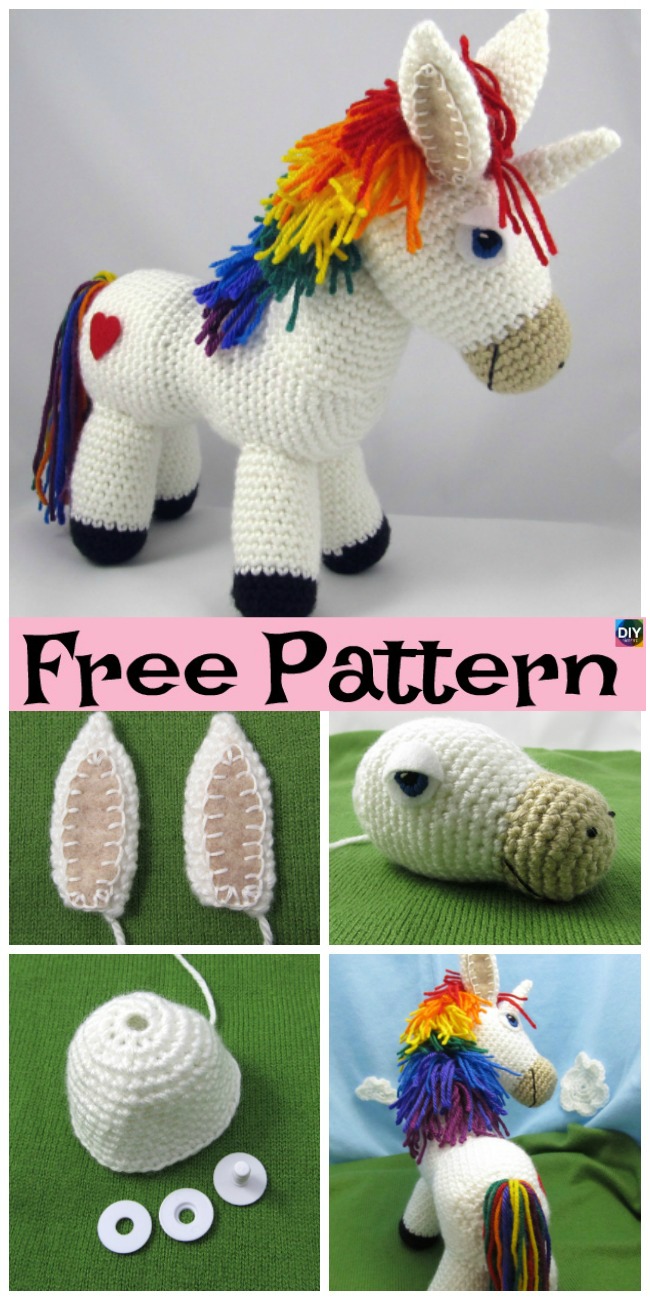 Crochet Rainbow Donkey - Free Pattern