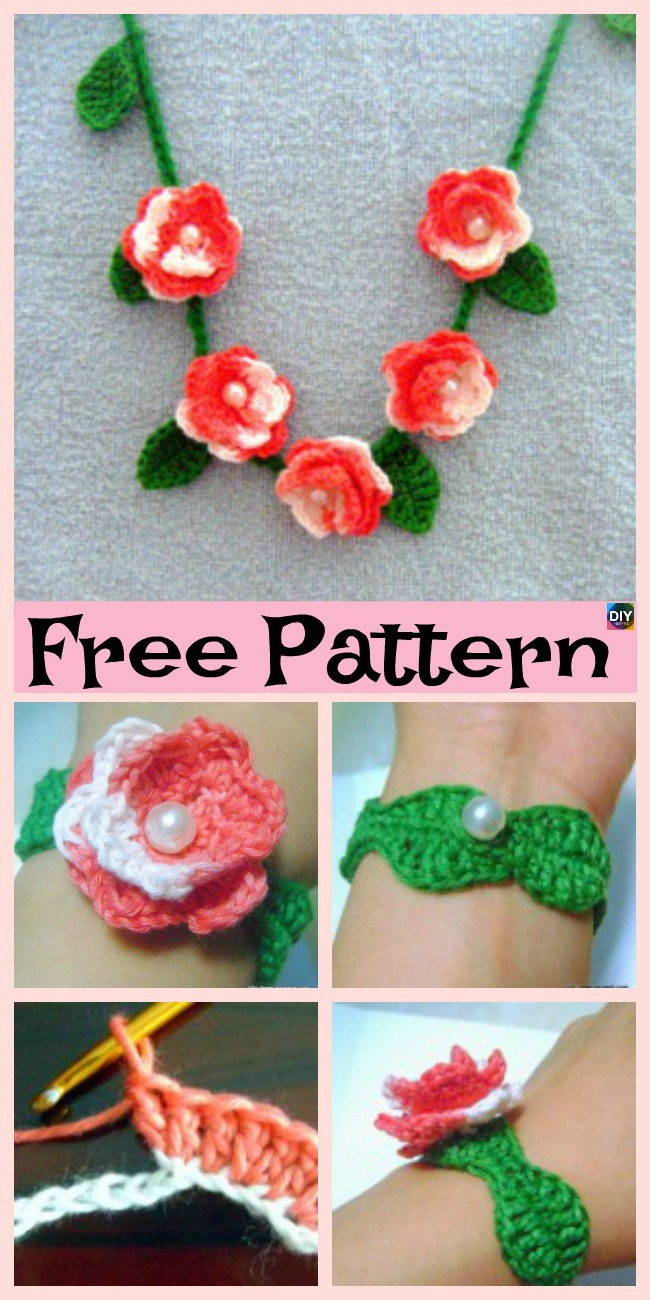 Crochet Rose Jewelry - Free Pattern
