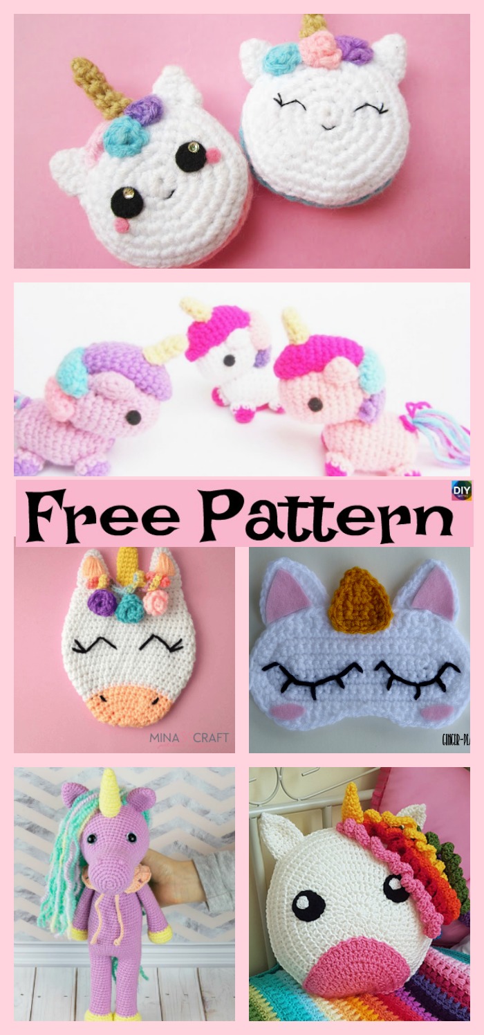 diy4ever-Cute Crocheted Unicorn Amigurum Patterns