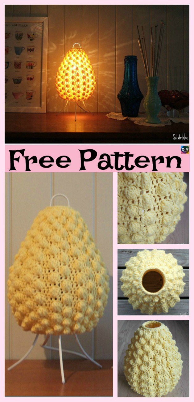 diy4ever-10+ Beautiful Crochet Lampshade - Free Pattern 