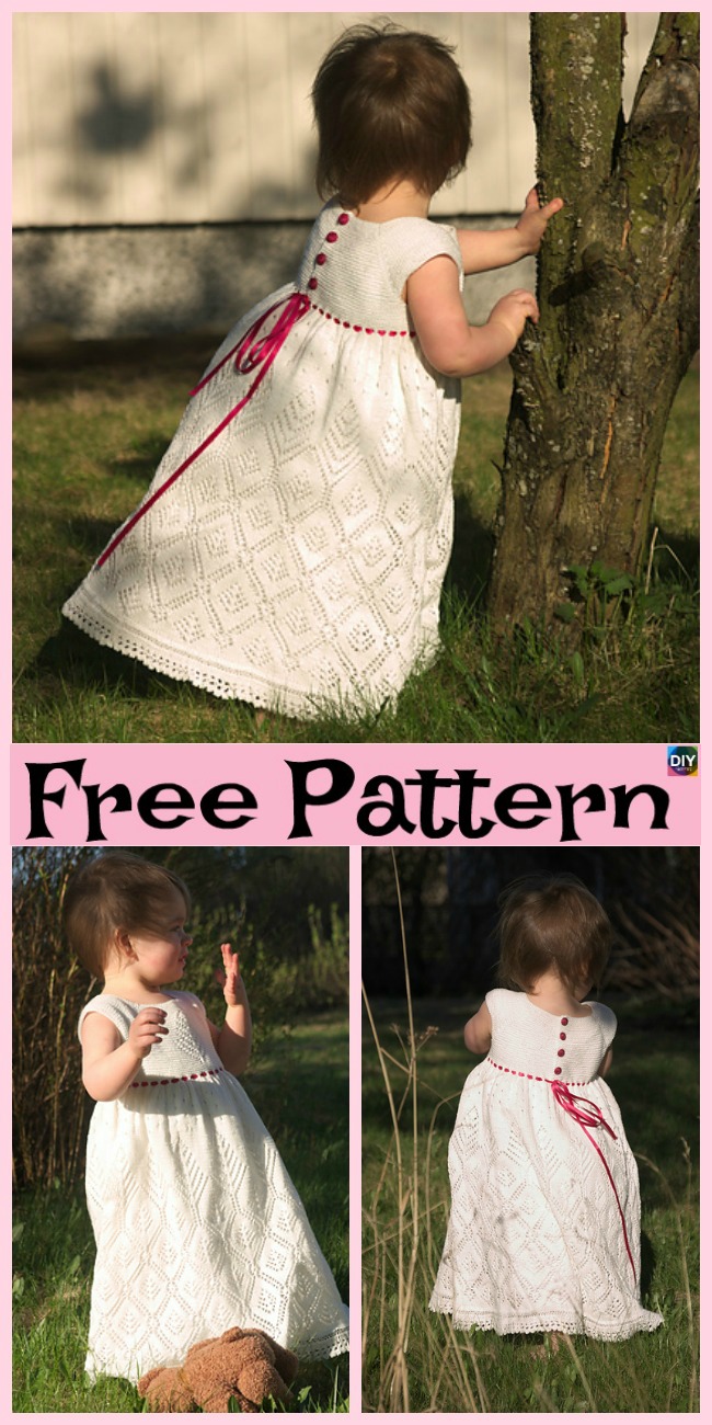 diy4ever- 10 Most Unique Knitting Baby Dress - Free Patterns 