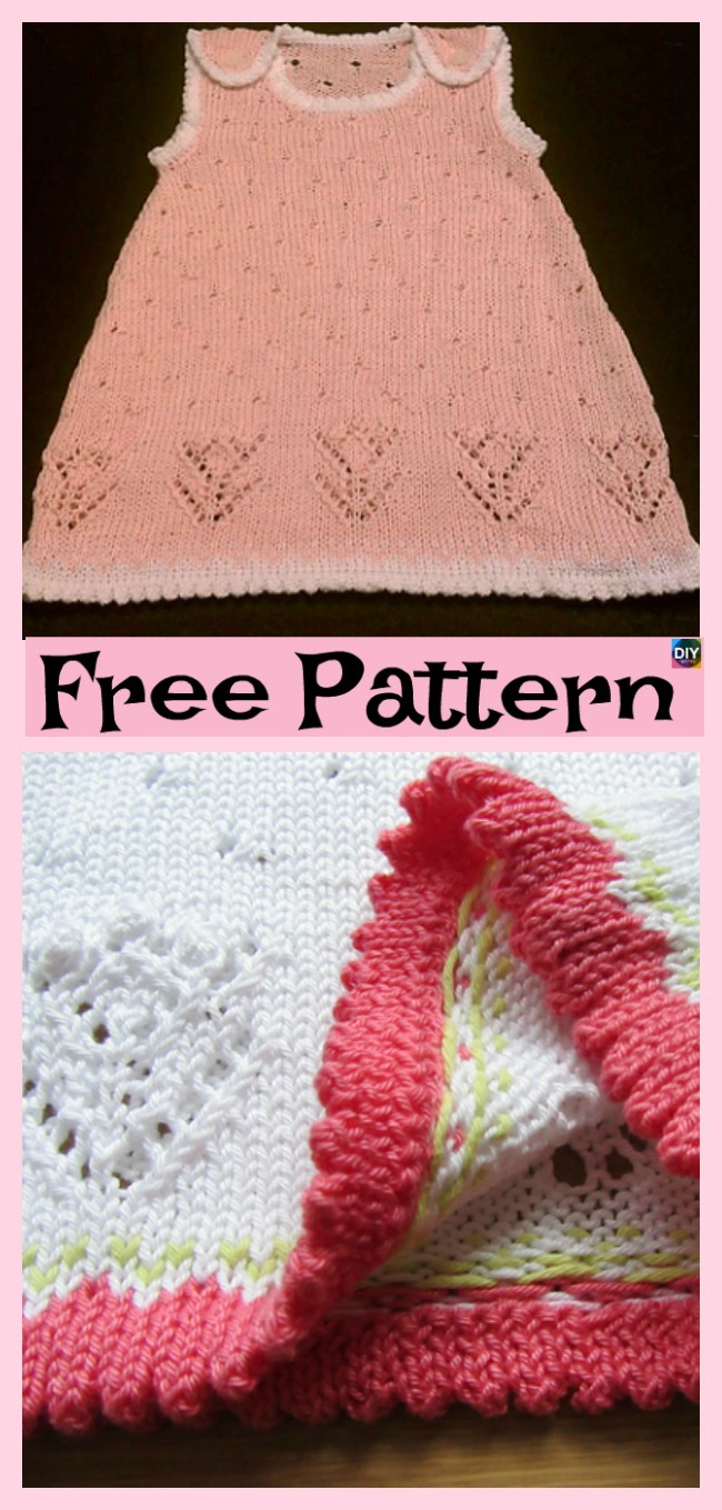 diy4ever- 10 Most Unique Knitting Baby Dress - Free Patterns 