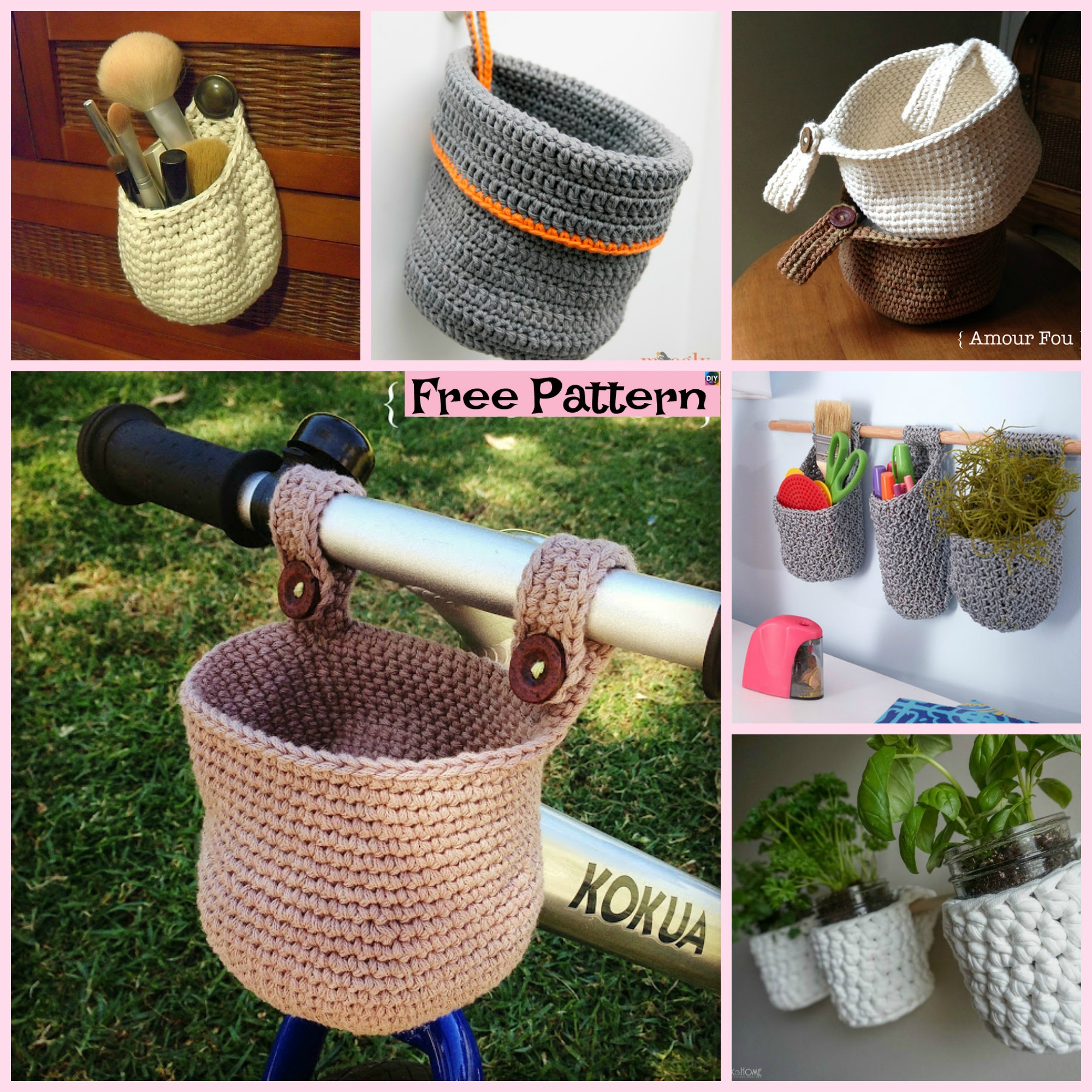 diy4ever- 15 useful Crochet Hanging Basket - Free Patterns 