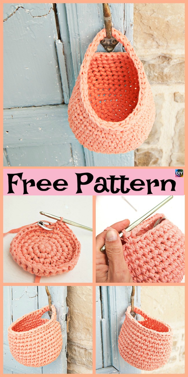 diy4ever- 15 useful Crochet Hanging Basket - Free Patterns