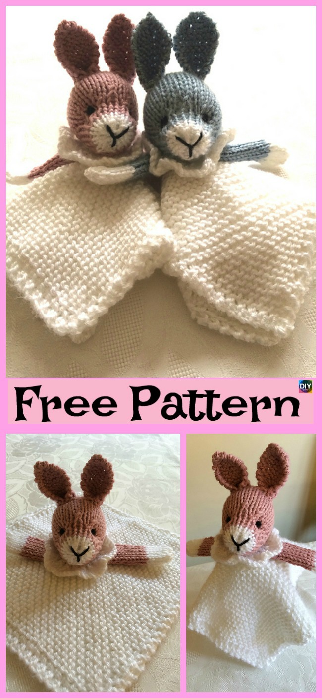8 Adorable Knit Animal Lovey Free Patterns DIY 4 EVER