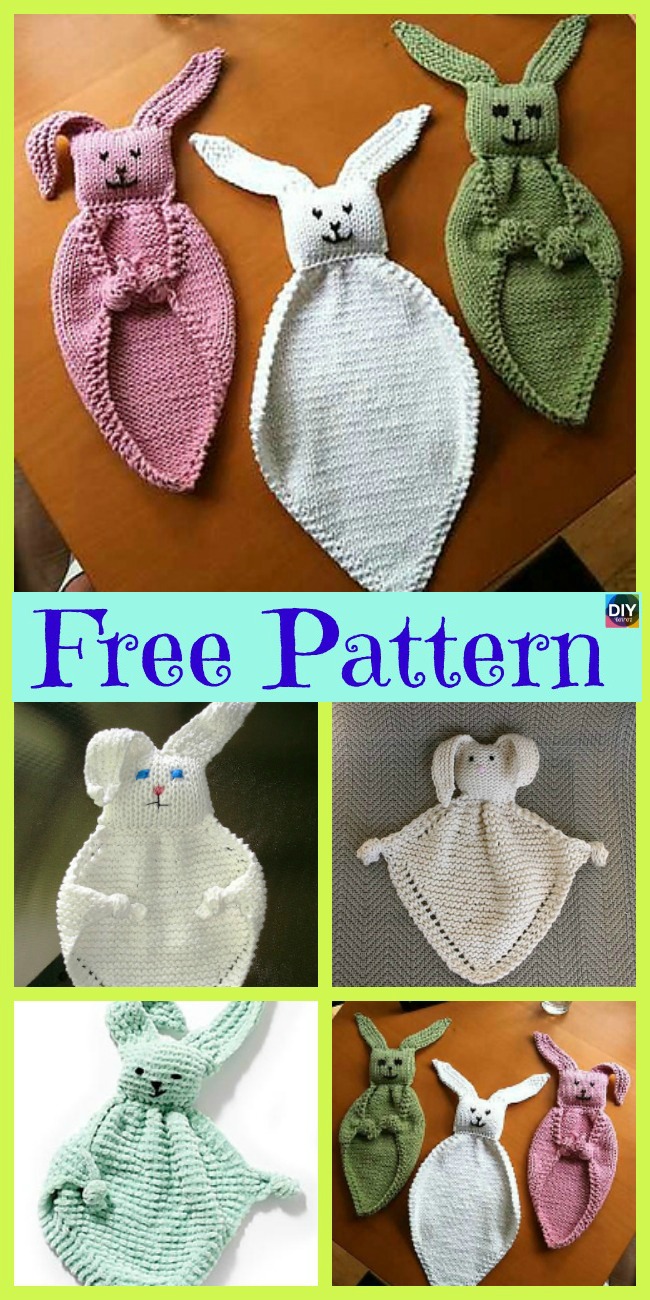 diy4ever- 8 Adorable Knit Animal Lovey Free Patterns 