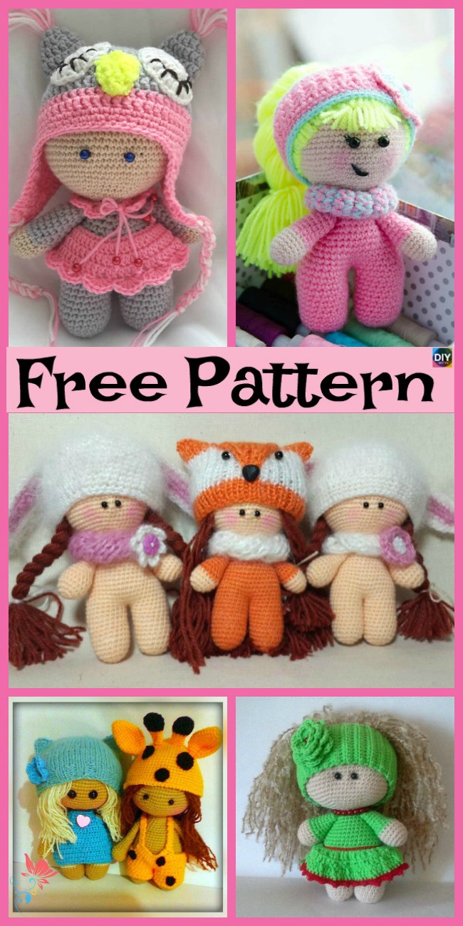 diy4ever- 8 Cuest Crochet Doll Amigurumi Free Patterns 
