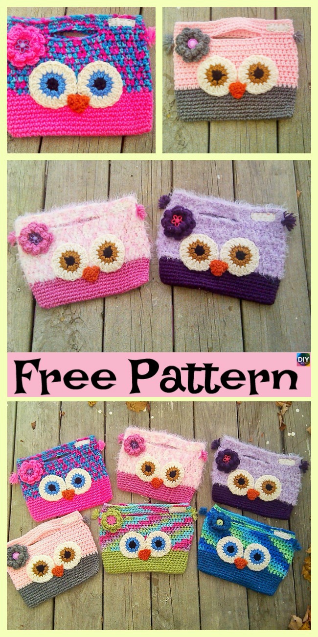 diy4ever-Adorable Crochet Owl Bag - Free Patterns