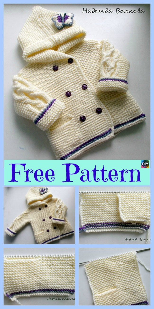 diy4ever-Adorable Knit Butterfly Jacket - Free Pattern
