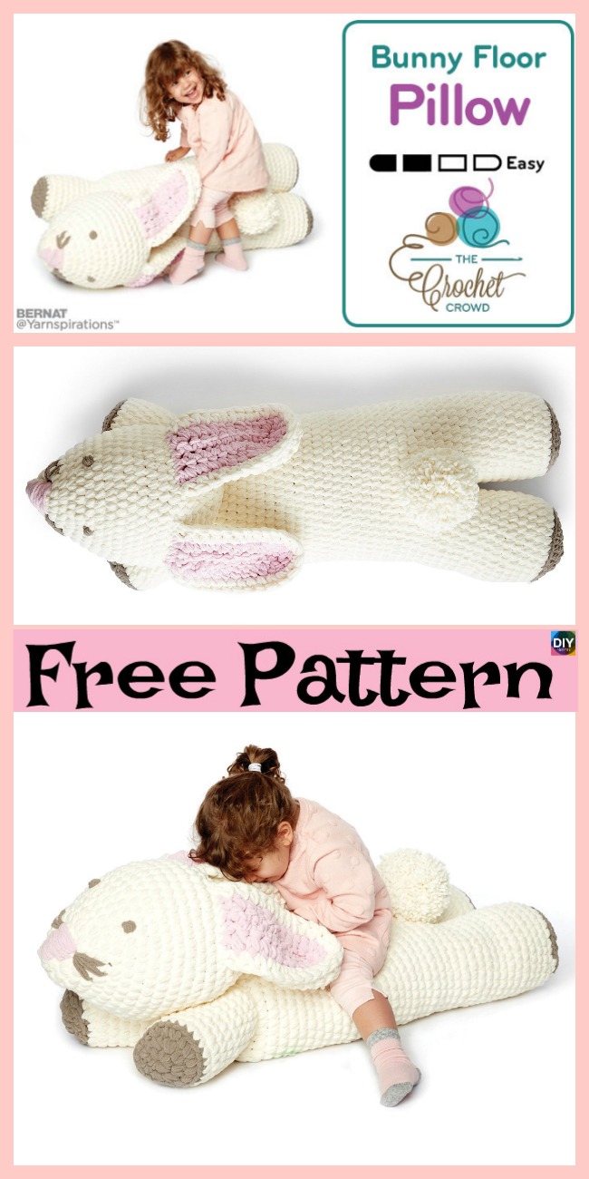  diy4ever- Crochet Bunny Floor Pillow - Free Pattern 