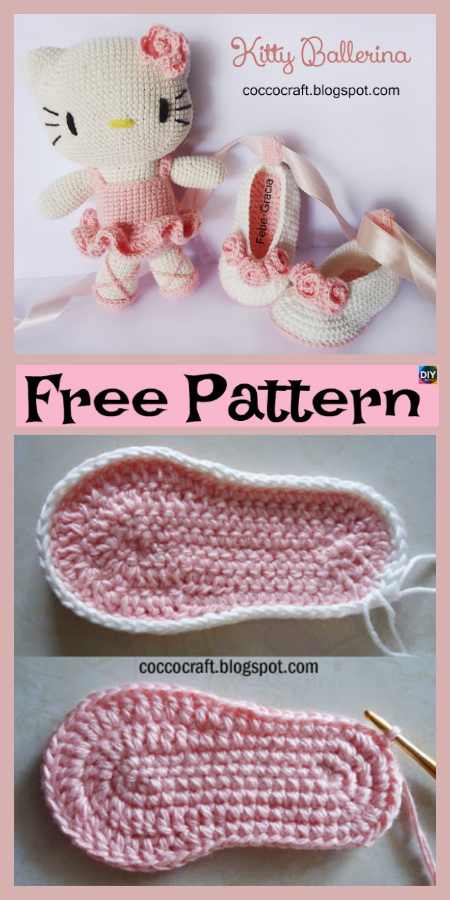 diy4ever-Crochet Kitty Ballerina Amigurumi & Hat - Free Pattern 